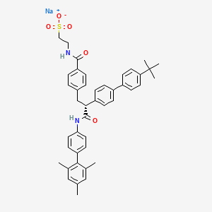 molecular formula C43H45N2NaO5S B608554 乙磺酸，2-((4-((2R)-2-(4'-(1,1-二甲基乙基)(1,1'-联苯)-4-基)-3-氧代-3-((2',4',6'-三甲基(1,1'-联苯)-4-基)氨基)丙基)苯甲酰)氨基)-，钠盐 (1:1) CAS No. 1207989-22-7