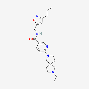 molecular formula C22H31N5O2 B6085553 6-(7-ethyl-2,7-diazaspiro[4.4]non-2-yl)-N-[(3-propyl-5-isoxazolyl)methyl]nicotinamide 