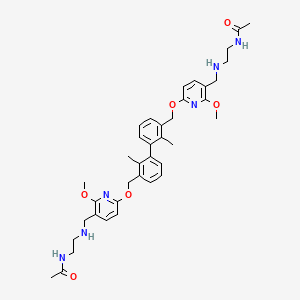 B608557 N-[2-[[6-[[3-[3-[[5-[(2-acetamidoethylamino)methyl]-6-methoxypyridin-2-yl]oxymethyl]-2-methylphenyl]-2-methylphenyl]methoxy]-2-methoxypyridin-3-yl]methylamino]ethyl]acetamide CAS No. 2182653-84-3