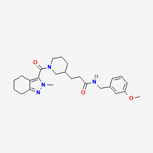 molecular formula C25H34N4O3 B6085610 N-(3-methoxybenzyl)-3-{1-[(2-methyl-4,5,6,7-tetrahydro-2H-indazol-3-yl)carbonyl]-3-piperidinyl}propanamide 