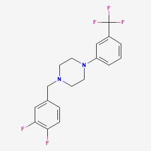 molecular formula C18H17F5N2 B6085614 1-(3,4-difluorobenzyl)-4-[3-(trifluoromethyl)phenyl]piperazine 