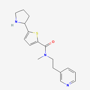 molecular formula C17H21N3OS B6085643 N-methyl-N-[2-(3-pyridinyl)ethyl]-5-(2-pyrrolidinyl)-2-thiophenecarboxamide bis(trifluoroacetate) 