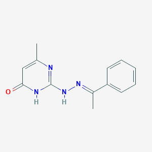 molecular formula C13H14N4O B6085691 1-phenylethanone (4-hydroxy-6-methyl-2-pyrimidinyl)hydrazone 
