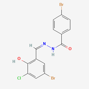 molecular formula C14H9Br2ClN2O2 B6085698 4-bromo-N'-(5-bromo-3-chloro-2-hydroxybenzylidene)benzohydrazide 