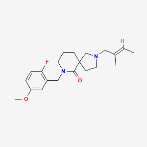 molecular formula C21H29FN2O2 B6085708 7-(2-fluoro-5-methoxybenzyl)-2-[(2E)-2-methyl-2-buten-1-yl]-2,7-diazaspiro[4.5]decan-6-one 