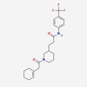 molecular formula C23H29F3N2O2 B6085716 3-[1-(1-cyclohexen-1-ylacetyl)-3-piperidinyl]-N-[4-(trifluoromethyl)phenyl]propanamide 
