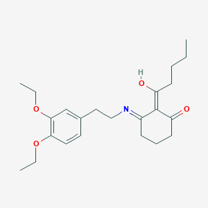 molecular formula C23H33NO4 B6085729 3-{[2-(3,4-diethoxyphenyl)ethyl]amino}-2-pentanoylcyclohex-2-en-1-one 