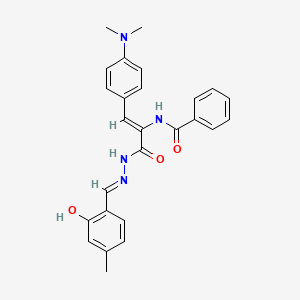 molecular formula C26H26N4O3 B6085735 N-(2-[4-(dimethylamino)phenyl]-1-{[2-(2-hydroxy-4-methylbenzylidene)hydrazino]carbonyl}vinyl)benzamide 