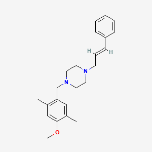 molecular formula C23H30N2O B6085738 1-(4-methoxy-2,5-dimethylbenzyl)-4-(3-phenyl-2-propen-1-yl)piperazine 