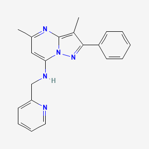 molecular formula C20H19N5 B6085749 3,5-dimethyl-2-phenyl-N-(2-pyridinylmethyl)pyrazolo[1,5-a]pyrimidin-7-amine 