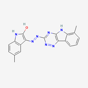 molecular formula C19H15N7O B6085760 5-methyl-1H-indole-2,3-dione 3-[(6-methyl-5H-[1,2,4]triazino[5,6-b]indol-3-yl)hydrazone] 