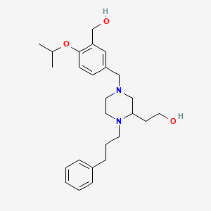 molecular formula C26H38N2O3 B6085794 2-[4-[3-(hydroxymethyl)-4-isopropoxybenzyl]-1-(3-phenylpropyl)-2-piperazinyl]ethanol 