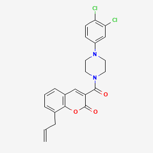molecular formula C23H20Cl2N2O3 B6085797 8-allyl-3-{[4-(3,4-dichlorophenyl)piperazin-1-yl]carbonyl}-2H-chromen-2-one 