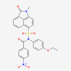 molecular formula C27H21N3O7S B6085839 N-(4-ethoxyphenyl)-N-[(1-methyl-2-oxo-1,2-dihydrobenzo[cd]indol-6-yl)sulfonyl]-4-nitrobenzamide 