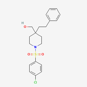 molecular formula C20H24ClNO3S B6085843 [1-[(4-chlorophenyl)sulfonyl]-4-(2-phenylethyl)-4-piperidinyl]methanol 