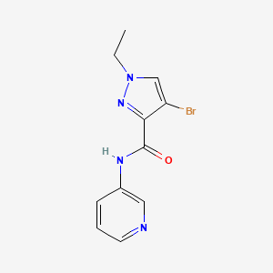 molecular formula C11H11BrN4O B6085844 4-bromo-1-ethyl-N-3-pyridinyl-1H-pyrazole-3-carboxamide 