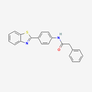 molecular formula C21H16N2OS B6085857 N-[4-(1,3-benzothiazol-2-yl)phenyl]-2-phenylacetamide 