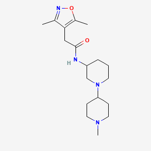 molecular formula C18H30N4O2 B6085875 2-(3,5-dimethyl-4-isoxazolyl)-N-(1'-methyl-1,4'-bipiperidin-3-yl)acetamide 