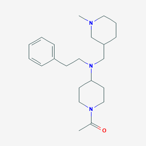 molecular formula C22H35N3O B6085882 1-acetyl-N-[(1-methyl-3-piperidinyl)methyl]-N-(2-phenylethyl)-4-piperidinamine 