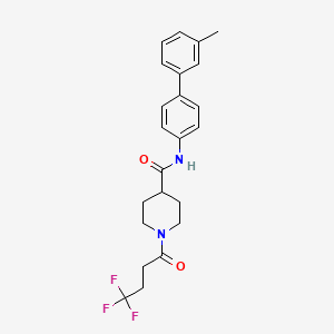 molecular formula C23H25F3N2O2 B6085889 N-(3'-methyl-4-biphenylyl)-1-(4,4,4-trifluorobutanoyl)-4-piperidinecarboxamide 