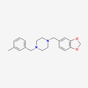 1-(1,3-benzodioxol-5-ylmethyl)-4-(3-methylbenzyl)piperazine
