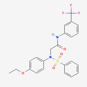 molecular formula C23H21F3N2O4S B6085893 N~2~-(4-ethoxyphenyl)-N~2~-(phenylsulfonyl)-N~1~-[3-(trifluoromethyl)phenyl]glycinamide 
