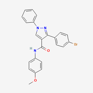 molecular formula C23H18BrN3O2 B6085900 3-(4-bromophenyl)-N-(4-methoxyphenyl)-1-phenyl-1H-pyrazole-4-carboxamide 
