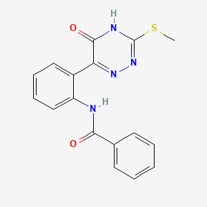 molecular formula C17H14N4O2S B6085908 N-{2-[5-hydroxy-3-(methylthio)-1,2,4-triazin-6-yl]phenyl}benzamide 