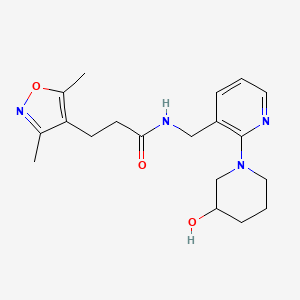3-(3,5-dimethyl-4-isoxazolyl)-N-{[2-(3-hydroxy-1-piperidinyl)-3-pyridinyl]methyl}propanamide