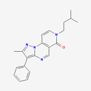 molecular formula C21H22N4O B6085910 2-methyl-7-(3-methylbutyl)-3-phenylpyrazolo[1,5-a]pyrido[3,4-e]pyrimidin-6(7H)-one 