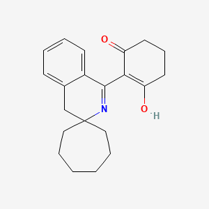molecular formula C21H25NO2 B6085915 2-(2'H-spiro[cycloheptane-1,3'-isoquinolin]-1'(4'H)-ylidene)-1,3-cyclohexanedione 