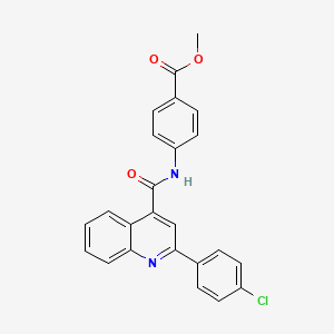 molecular formula C24H17ClN2O3 B6085924 methyl 4-({[2-(4-chlorophenyl)-4-quinolinyl]carbonyl}amino)benzoate 