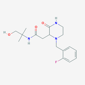 molecular formula C17H24FN3O3 B6085936 2-[1-(2-fluorobenzyl)-3-oxo-2-piperazinyl]-N-(2-hydroxy-1,1-dimethylethyl)acetamide 