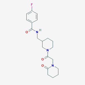 molecular formula C20H26FN3O3 B6085955 4-fluoro-N-({1-[(2-oxo-1-piperidinyl)acetyl]-3-piperidinyl}methyl)benzamide 