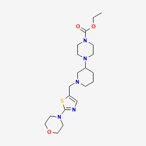 molecular formula C20H33N5O3S B6085964 ethyl 4-(1-{[2-(4-morpholinyl)-1,3-thiazol-5-yl]methyl}-3-piperidinyl)-1-piperazinecarboxylate 