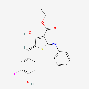 ethyl 2-anilino-5-(4-hydroxy-3-iodobenzylidene)-4-oxo-4,5-dihydro-3-thiophenecarboxylate