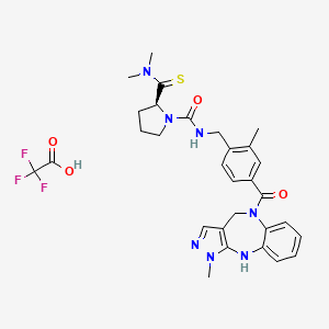 B608598 (S)-2-(Dimethylcarbamothioyl)-N-(2-methyl-4-(1-methyl-1,4,5,10-tetrahydrobenzo[b]pyrazolo[3,4-e][1,4]diazepine-5-carbonyl)benzyl)pyrrolidine-1-carboxamide 2,2,2-trifluoroacetate CAS No. 2245072-21-1