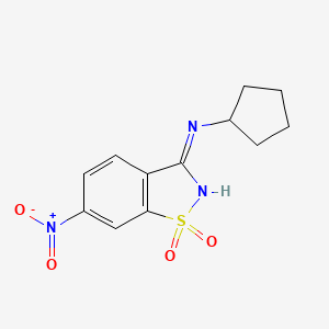 molecular formula C12H13N3O4S B6085983 N-cyclopentyl-6-nitro-1,2-benzisothiazol-3-amine 1,1-dioxide 