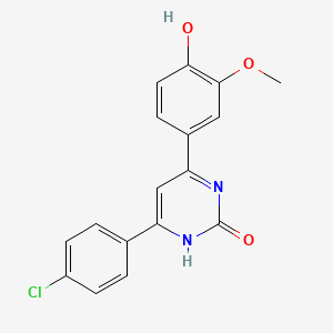 B608599 4-(4-Chlorophenyl)-6-(4-hydroxy-3-methoxyphenyl)pyrimidin-2(1H)-one CAS No. 2172879-52-4