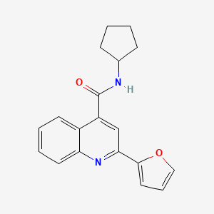 molecular formula C19H18N2O2 B6085997 N-cyclopentyl-2-(2-furyl)-4-quinolinecarboxamide 