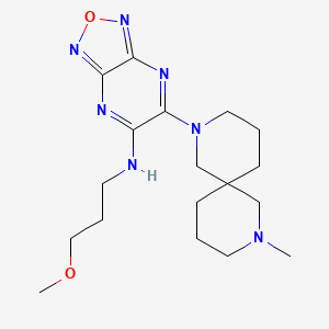 molecular formula C18H29N7O2 B6086007 N-(3-methoxypropyl)-6-(8-methyl-2,8-diazaspiro[5.5]undec-2-yl)[1,2,5]oxadiazolo[3,4-b]pyrazin-5-amine 