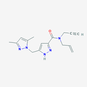 molecular formula C16H19N5O B6086022 N-allyl-5-[(3,5-dimethyl-1H-pyrazol-1-yl)methyl]-N-2-propyn-1-yl-1H-pyrazole-3-carboxamide 