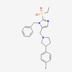 molecular formula C23H26FN3O2S B6086056 1-benzyl-2-(ethylsulfonyl)-5-{[3-(4-fluorophenyl)-1-pyrrolidinyl]methyl}-1H-imidazole 