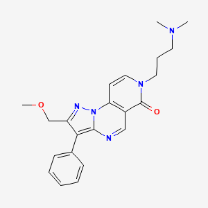 molecular formula C22H25N5O2 B6086072 7-[3-(dimethylamino)propyl]-2-(methoxymethyl)-3-phenylpyrazolo[1,5-a]pyrido[3,4-e]pyrimidin-6(7H)-one 