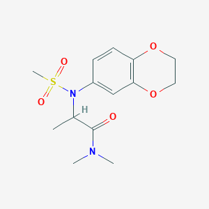 molecular formula C14H20N2O5S B6086075 N~2~-(2,3-dihydro-1,4-benzodioxin-6-yl)-N~1~,N~1~-dimethyl-N~2~-(methylsulfonyl)alaninamide 