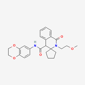 molecular formula C25H28N2O5 B6086088 N-(2,3-dihydro-1,4-benzodioxin-6-yl)-2'-(2-methoxyethyl)-1'-oxo-1',4'-dihydro-2'H-spiro[cyclopentane-1,3'-isoquinoline]-4'-carboxamide 