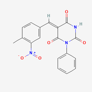 molecular formula C18H13N3O5 B6086089 5-(4-methyl-3-nitrobenzylidene)-1-phenyl-2,4,6(1H,3H,5H)-pyrimidinetrione 
