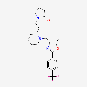 molecular formula C23H28F3N3O2 B6086098 1-{2-[1-({5-methyl-2-[4-(trifluoromethyl)phenyl]-1,3-oxazol-4-yl}methyl)-2-piperidinyl]ethyl}-2-pyrrolidinone 