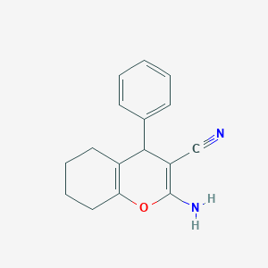 molecular formula C16H16N2O B060861 2-氨基-4-苯基-5,6,7,8-四氢-4H-色满-3-腈 CAS No. 164026-52-2