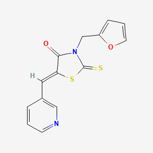 molecular formula C14H10N2O2S2 B6086118 3-(2-furylmethyl)-5-(3-pyridinylmethylene)-2-thioxo-1,3-thiazolidin-4-one 